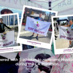 Athletes representing Movita Juice Bar at the 2025 Los Angeles Marathon