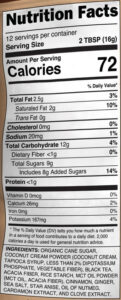 Chai Mix Nutrition Facts